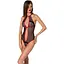 Сетчатое боди с кружевом на груди Passion Satara Body S/M red - миниатюра 1