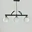 Видовжена люстра Лофт на 3 білих плафони | Арт. YQ307/3 AB+BK+WT | Line F - мініатюра 4