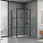 Душевая кабина Dusel EF-185BP + EF181BP Black Matt Paint 1200x900x1900, Черный матовый, Универсальная, прозрачная, 120x90 - миниатюра 1