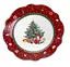 Тарелка десертная Christmas 21.5 см фарфоровый новогодний принт Бело красный - миниатюра 1