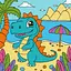 Набір для розпису по номерах Грайливий динозавр, 25x25 см, КНО6103 - мініатюра 1