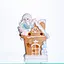 Новорічна декоративна фігурка з підсвічуванням Будиночок зі сніговиком Yiwu CR-6-5 з порцеляни 14 × 9 × 20 см  - мініатюра 2