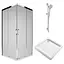 Душевая кабина Kolo Rekord 90x90 с поддоном PKDK90222003+XBK1690000+ 26275000, прозрачный, хром - миниатюра 1