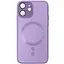 Чехол Epik TPU+Glass Sapphire Midnight with MagSafe для Apple iPhone 12 6.1 Сиреневый/Lilac - миниатюра 1
