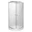 Душевая кабина угловая RJ Tulip 100x100 раздвижная стекло Fabric 4 мм мелкий поддон хром матовый 100RZ081, хром матовый - миниатюра 1