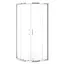 Душевая кабина Cersanit Brasco 80x80 см полукруглая раздвижная прозрачное стекло на мелком поддоне хром S601-222, прозрачный, хром - миниатюра 1