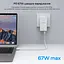 Мережевий зарядний пристрій Choetech PD6011 Ultra thin PD67W GAN A+C White (43-00155) - мініатюра 6