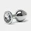 Сталева анальна пробка Buttplug з кристалом 6,4x2,3 см Сріблястий - мініатюра 2