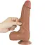 Фалоімітатор Lovetoy Sliding-Skin Dual Layer Dong 8.5'' 22 см (коричневий) - мініатюра 10