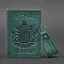 Подарочный набор кожаных аксессуаров с украинской символикой зеленый - миниатюра 5