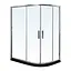 Душевая кабина угловая RJ 110x80 раздвижная, прозрачное стекло 6 мм с покрытием Nano, с ПВХ-подиумом и полочкой, хром K9177-FBM-1002 left, Левая, прозрачная, хром - миниатюра 1