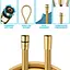 Шланг для душа 175 см Drop SH-H175-GLD-P силиконовый - Двойной Анти-Твист, золотой - миниатюра 2