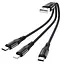 Кабель Hoco X47 Harbor Combo 3 в 1 Lightning + Micro USB + Type-C 0.25 м black - миниатюра 1
