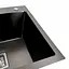 Кухонна мийка Platinum Handmade PVD 780x430x220 R чорна (квадратний сифон,3.0/1.0), Чорний - мініатюра 4