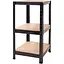 Стелаж металевий 100x40x40 см ЧОРНИЙ 3 полички MДФ (5 мм) БОНА-ПРО - мініатюра 1