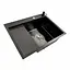 Кухонная мойка CM 65x50 R PVD черная Platinum Handmade (круглый сифон 3.0/0.8), Черный - миниатюра 4