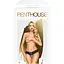Трусики-стрінги Penthouse Pure Instincts S/M Black, мереживо, відкритий доступ, леопардовий декор - мініатюра 3