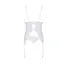 Корсет с пажами трусики с ажурным декором и открытым шагом Passion Ursula CorSet white L/XL - миниатюра 4