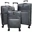Набір тканинних валіз 3в1 з кодовим замком і телескопічною ручкою сірий (M90-3) - мініатюра 1