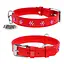Нашийник для собак шкіряний Waudog Glamour з QR-паспортом з клейовими стразами "Квіти" Ш 15 мм Д 27-36 см червоний - мініатюра 1