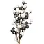 Декоративная ветка с бусинками для праздничных композиций Черно белая 63 см - миниатюра 1