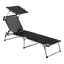 Ліжко розкладне Bo-Camp Sun Lounger With Sunscreen 5 Positions Black (1304460) - мініатюра 1