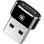 Перехідник Baseus USB to USB-C Female Black (CAAOTG-01) [76681] - мініатюра 1
