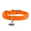 Нашийник для собак шкіряний Waudog Glamour з QR-паспортом з клейовими стразами Ш 15 мм Д 27-36 см помаранчевий - мініатюра 3