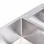 Кухонная мойка 75x41 нержавейка на две чаши Platinum Handmade (круглый сифон, 3.0/0.8), Нержавеющая сталь - миниатюра 4