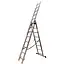 Драбина алюмінієва трисекційна GTM KME308 3x8 сходинок 2.18-4.88м (KME308) (39945) - мініатюра 1