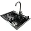 Комплект мийка + змішувач Romzha Arta U-550S BL (A) - мініатюра 1