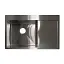 Мийка кухонна Kraft Handmade HS7849-B BL ліва + кошик 780х490х230х3 мм Чорний 30412 - мініатюра 1