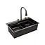 Кухонная мойка Kroner KRP Schwarze - SET7545HM PVD (3.0/0.8 мм) CV033382, Черный - миниатюра 4