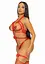 Портупея-тедді з ременів Leg Avenue Studded O-ring harness teddy L Red, екокожа - мініатюра 4