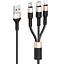 Дата кабель Hoco X26 Xpress 3in1 Lightning -MicroUSB-Type-C (1m) Чорний / Золотий - мініатюра 1