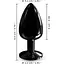 Металева анальна пробка із кристалом Dorcel Diamond Plug Black M - мініатюра 5