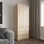Шкаф для одежды Vays R-16 Дуб Сонома, 3 ящика, полки, без ручек, ЛДСП, 80×50×211 см – для спальни, гостиной, прихожей - миниатюра 1