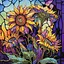 Алмазная мозаика Strateg ПРЕМИУМ Удивительные подсолнухи размером 30х30 не полная выкладка (DEEX16307) - миниатюра 1