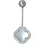 Срібна сережка для пірсингу пупка Ірій з перламутром. 6025.2 - мініатюра 1