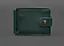 Шкіряне портмоне 13.1 затискач з хлястиком зелений краст - мініатюра 1