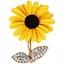 Брошь Подсолнух брошь-булавка желтая - миниатюра 1