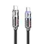 Кабель Hoco U122 с индикатором Type-C to Type-C PD 60W 1.2 м черный - миниатюра 1