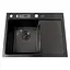 Кухонная мойка черная с правое крылом Nett NB-6045(R), Черный - миниатюра 1