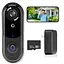 Дверний бездротовий дзвінок 1080P відеодзвінок з рингтоном 32 ГБ SD/хмарне сховище нічне бачення - мініатюра 1
