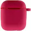 Силіконовий футляр New з карабіном для навушників Airpods 1/2 Червоний / Rose Red - мініатюра 2