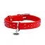 Ошейник для собак кожаный Waudog Glamour с QR-паспортом с клеевыми стразами Ш 25 мм Д 38-49 см красный - миниатюра 3