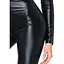 Комбинезон из экокожи Leg Avenue Wetlook Catsuit S, Black, молния спереди, с мокрым эффектом - миниатюра 3