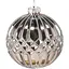 Елочный шарик Chomik стеклянный зеркальный 8 см рельеф ромбы по центру (MAL4013) - миниатюра 1