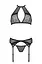 Комплект белья Passion Satara Set L/XL black топ пояс для чулок стринги - миниатюра 3