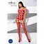 Бодистокинг Passion BS067 комбинезон имитация чулок и топа на бретелях S/M/L red - миниатюра 2